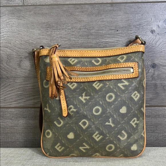 Dooney & Bourke Signature Monogram Leather and Coated Canvas Crossbody Bag - Picture 1 of 11